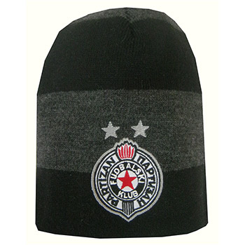 Black & gray winter cap with emblem FC Partizan 2134