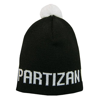Black kids winter cap with pom-pom Partizan  2837
