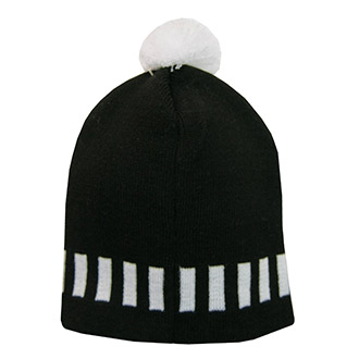 Black kids winter cap with pom-pom Partizan  2837-1