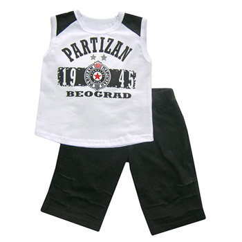 Kids T-shirt and bermuda shorts FC Partizan (size 2-6) 3158