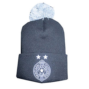 Black winter cap with pom-pom 2848