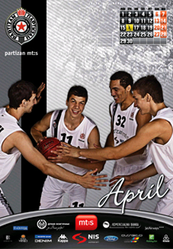 Kalendar KK Partizan 2013. -1