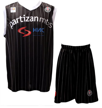Partizan Basketball jersey and sorts 10/11