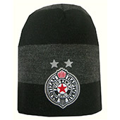 Black & gray winter cap with emblem FC Partizan 2134