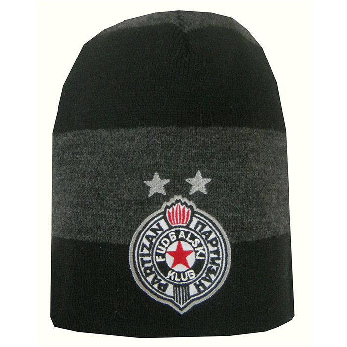 Crno-siva zimska kapa sa grbom FK Partizan 2134